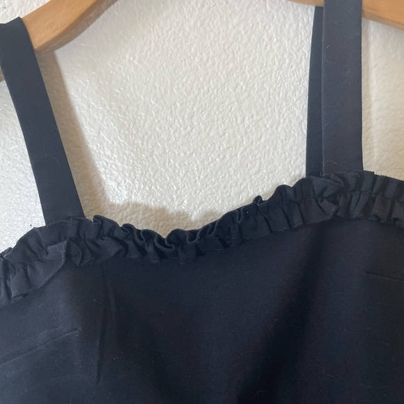 Glamorous/Revolve Solid Black Crop Tank Top w/ Ruffle Detail/ US 4 - Picture 8 of 11
